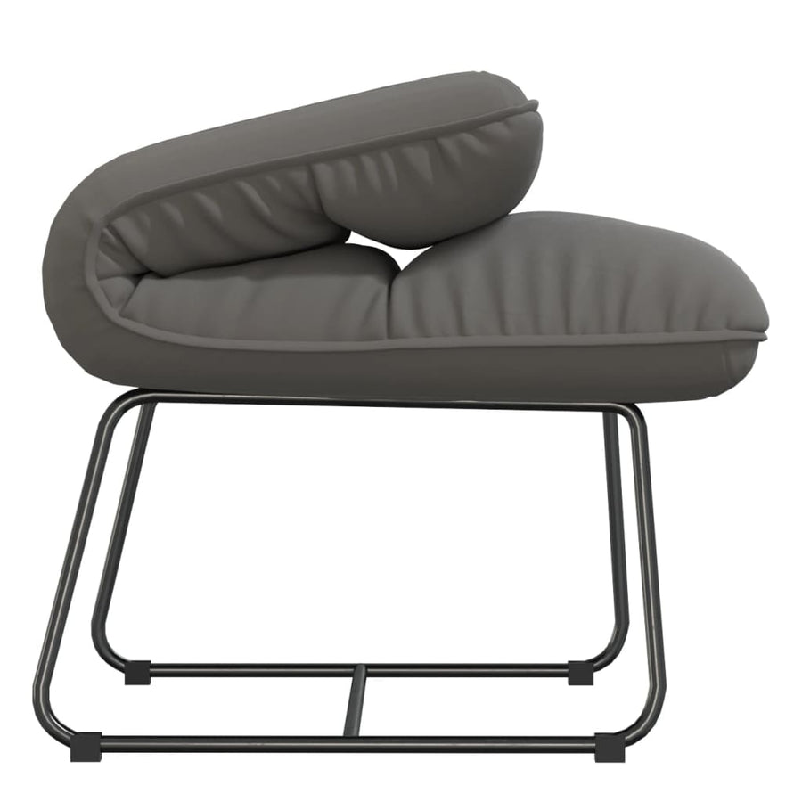 Loungestoel met metalen frame fluweel lichtgrijs
