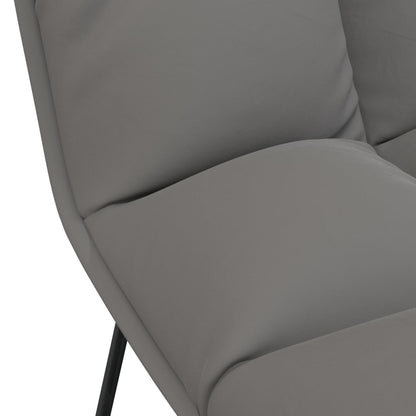 Loungestoel met metalen frame fluweel lichtgrijs
