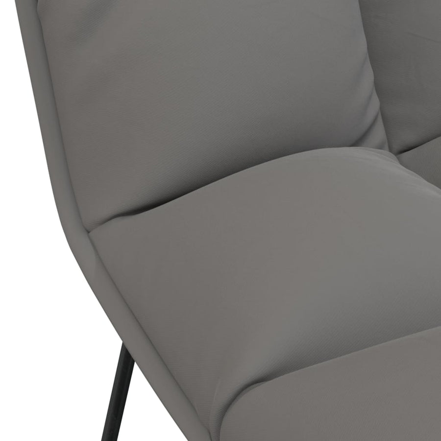 Loungestoel met metalen frame fluweel lichtgrijs
