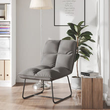 Loungestoel met metalen frame fluweel lichtgrijs