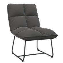 Loungestoel met metalen frame fluweel donkergrijs