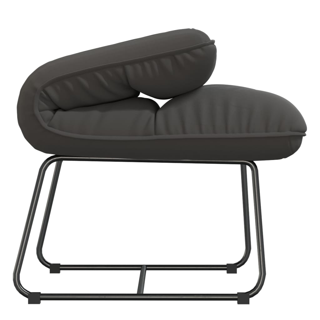 Loungestoel met metalen frame fluweel donkergrijs