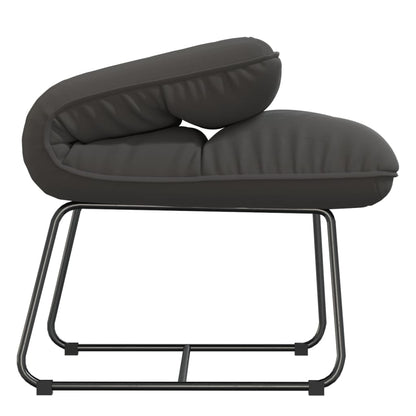 Loungestoel met metalen frame fluweel donkergrijs