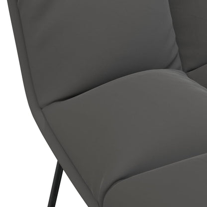 Loungestoel met metalen frame fluweel donkergrijs