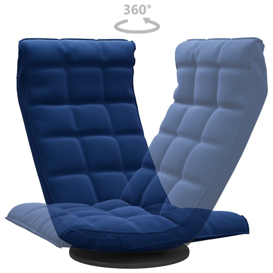 Vloerstoel Draaibaar Fluweel Blauw