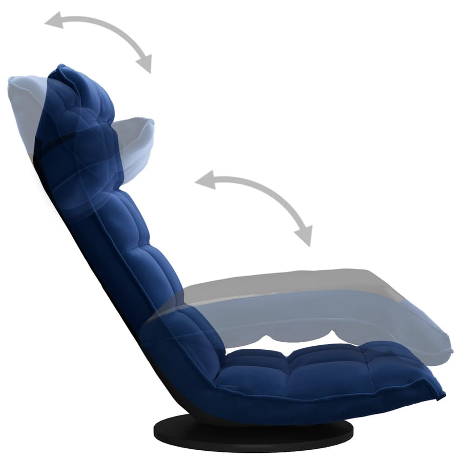 Vloerstoel Draaibaar Fluweel Blauw