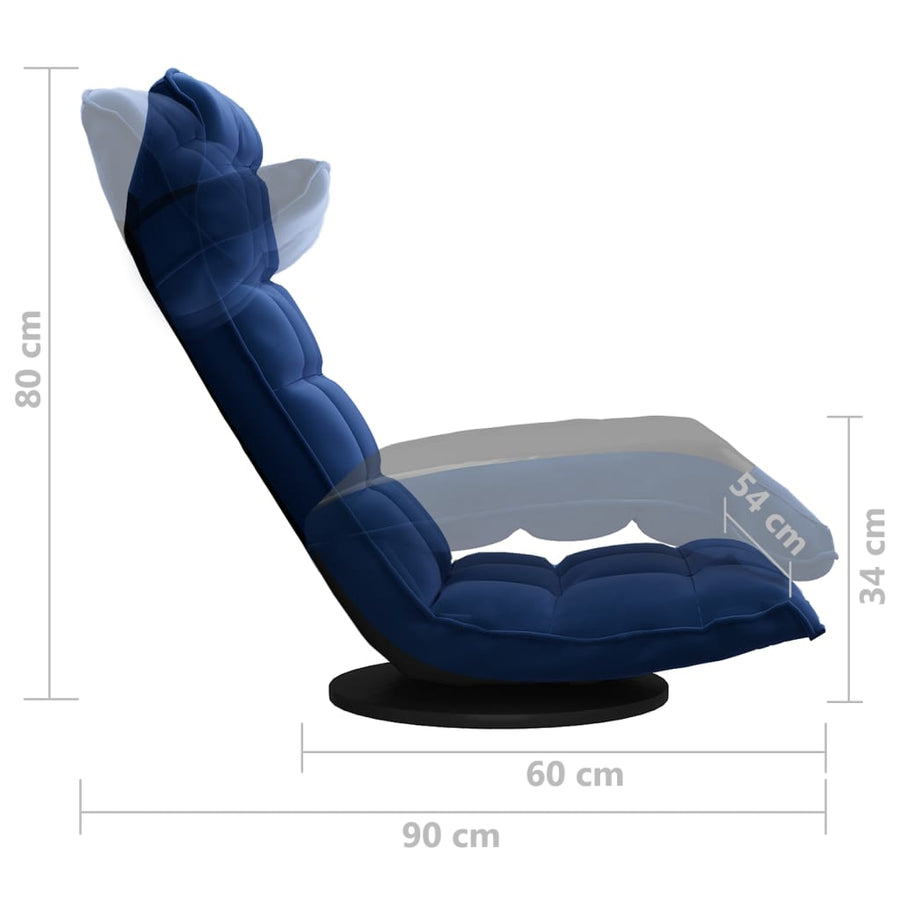 Vloerstoel Draaibaar Fluweel Blauw