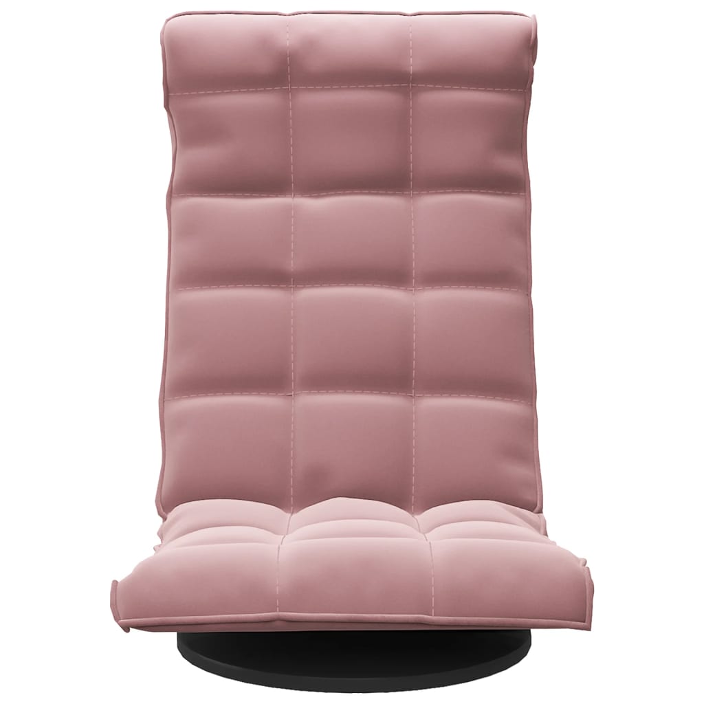 Vloerstoel draaibaar fluweel roze