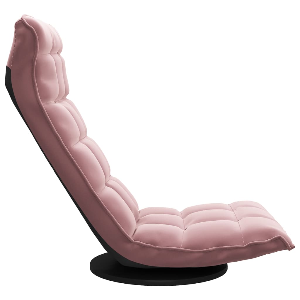 Vloerstoel draaibaar fluweel roze