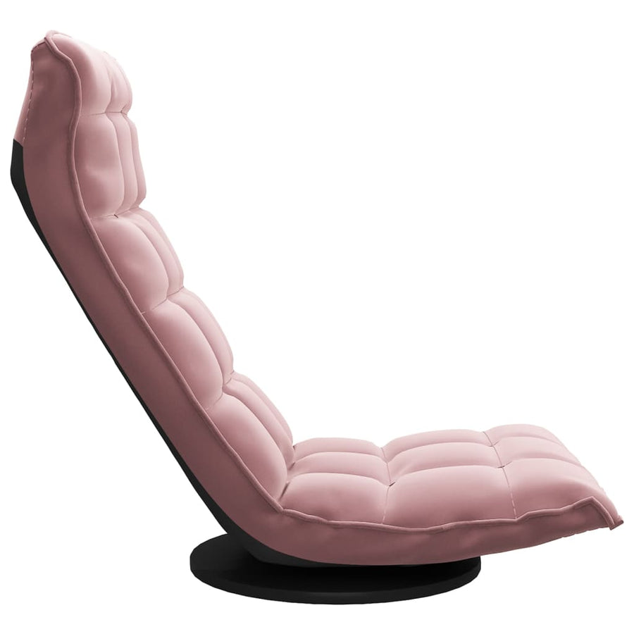 Vloerstoel draaibaar fluweel roze