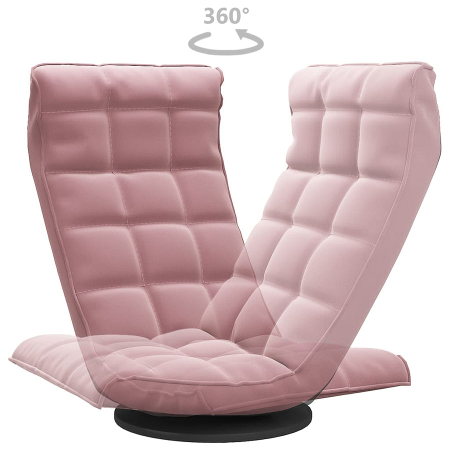 Vloerstoel draaibaar fluweel roze