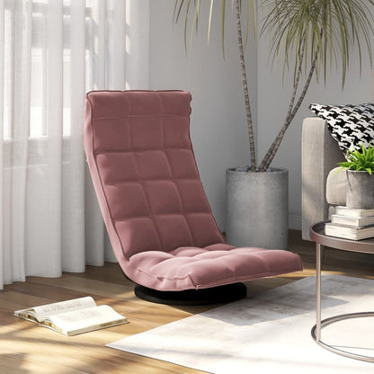 Vloerstoel draaibaar fluweel roze