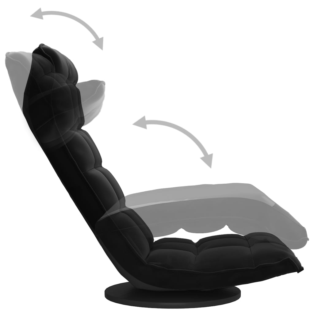 Vloerstoel draaibaar fluweel zwart