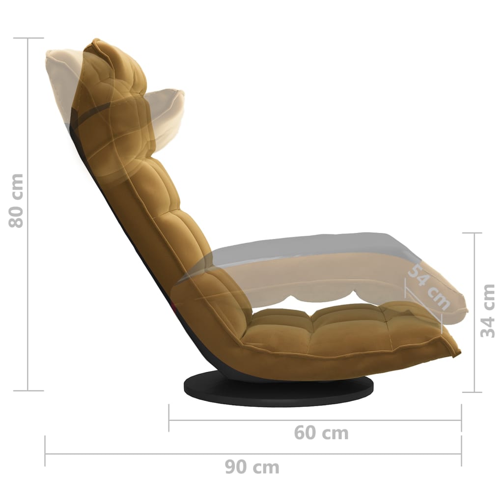 Vloerstoel Draaibaar Fluweel Bruin