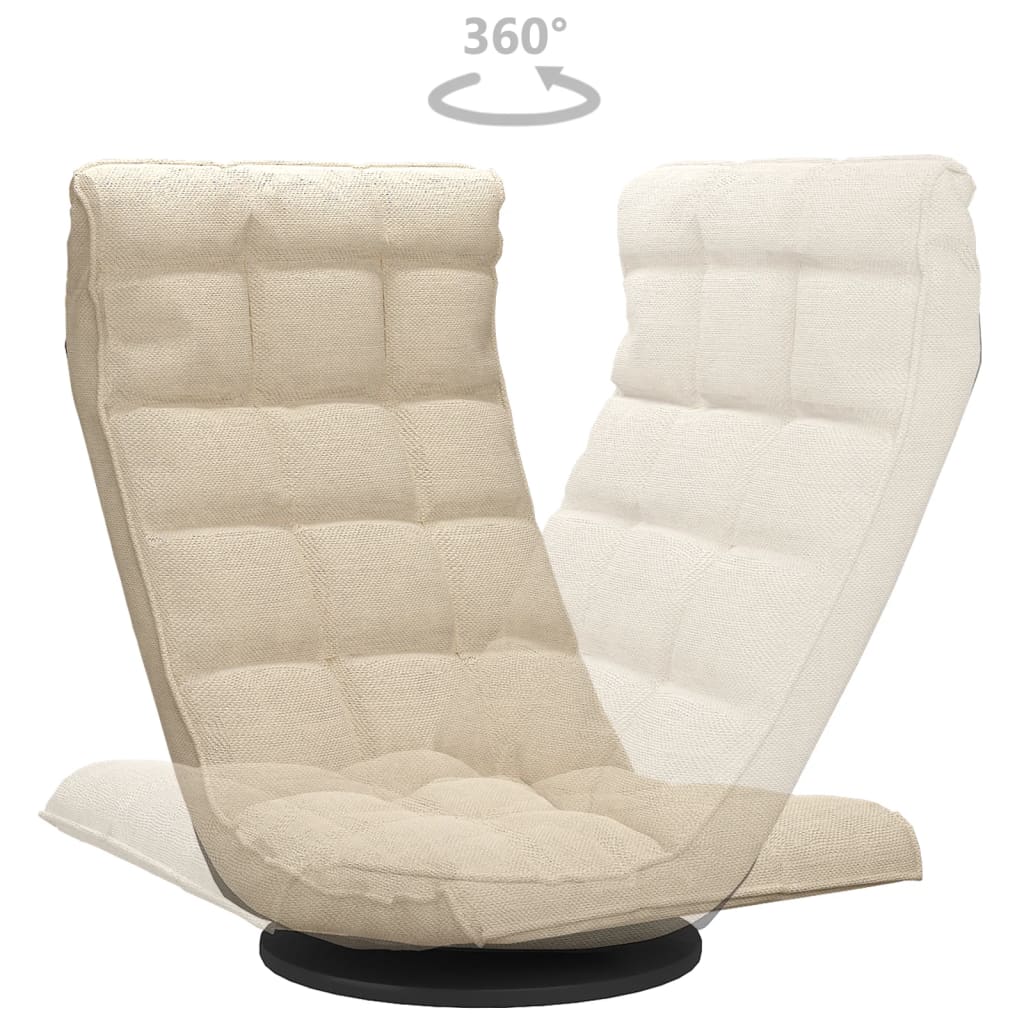 Vloerstoel draaibaar stof crèmekleurig crème