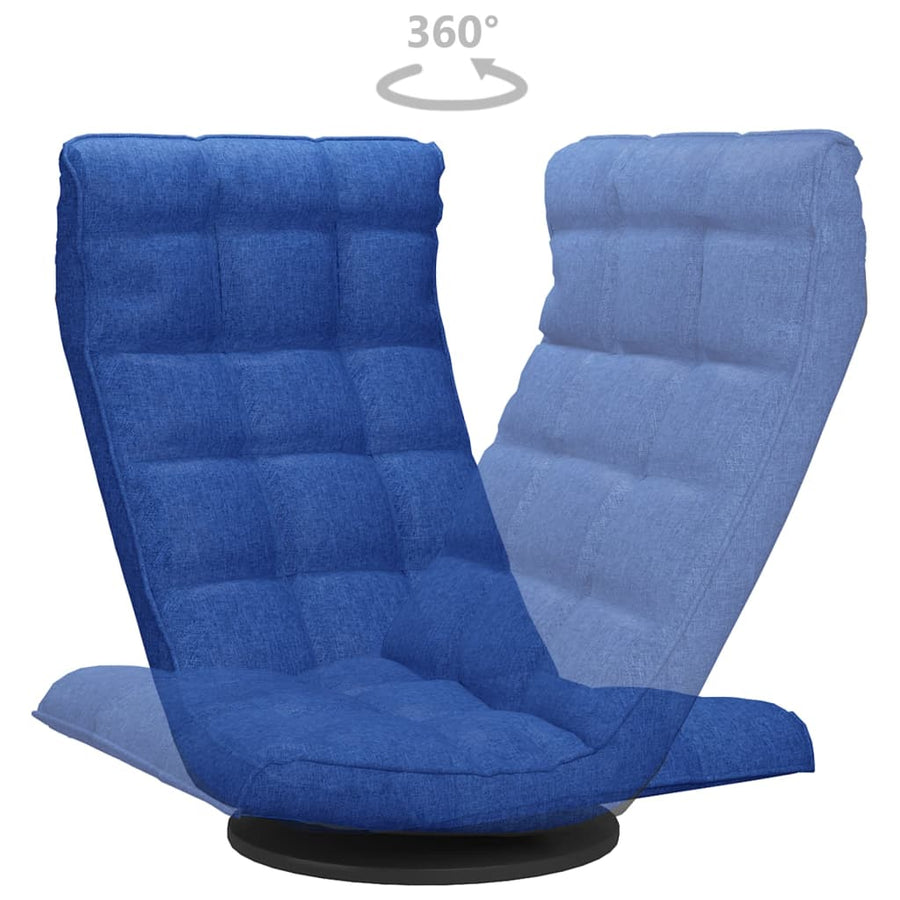 Vloerstoel draaibaar stof blauw