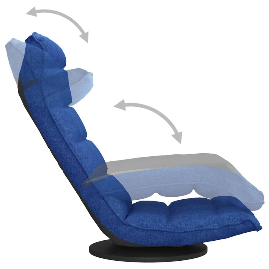 Vloerstoel draaibaar stof blauw