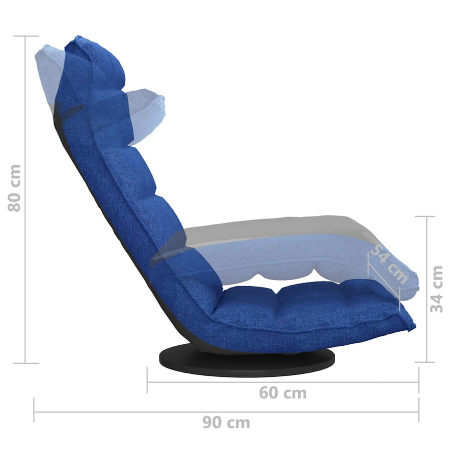 Vloerstoel draaibaar stof blauw