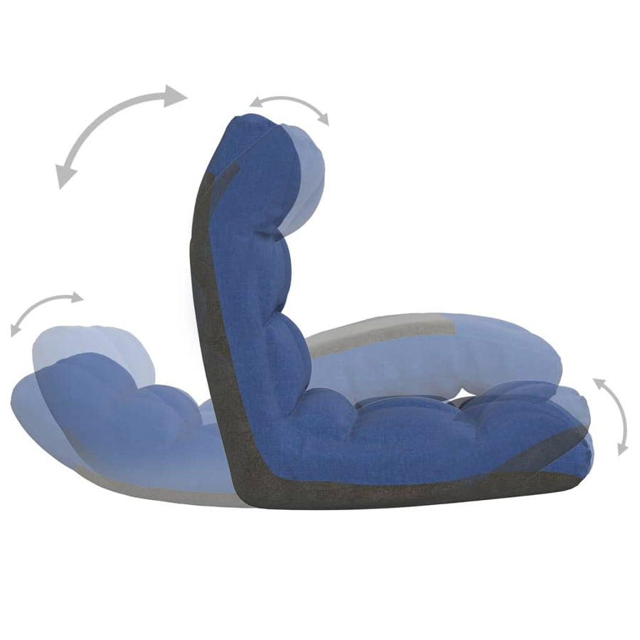 Vloerstoel inklapbaar stof blauw