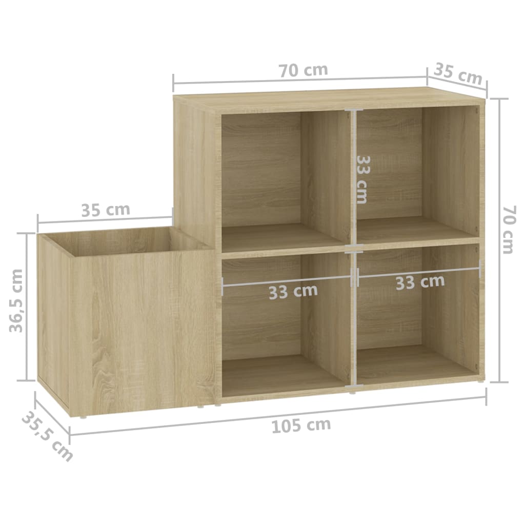 Opbergkast 05X35,5X70 Cm Spaanplaat Kleurig Sonoma eiken