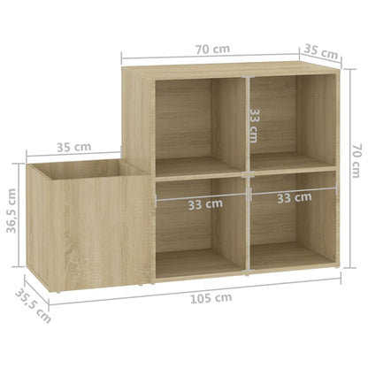 Opbergkast 05X35,5X70 Cm Spaanplaat Kleurig Sonoma eiken