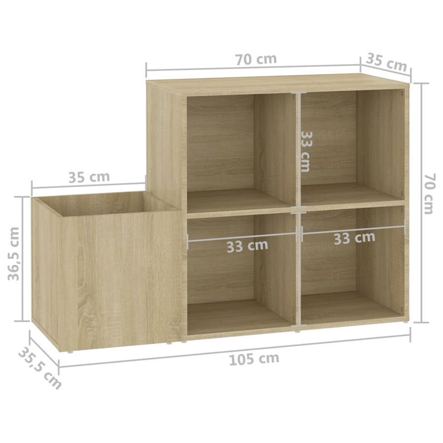 Opbergkast 05X35,5X70 Cm Spaanplaat Kleurig Sonoma eiken