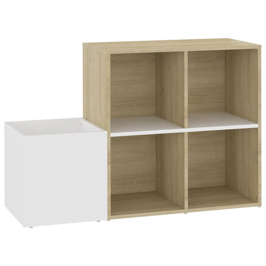 Opbergkast 05X35,5X70 Cm Spaanplaat Kleurig Wit en sonoma eiken