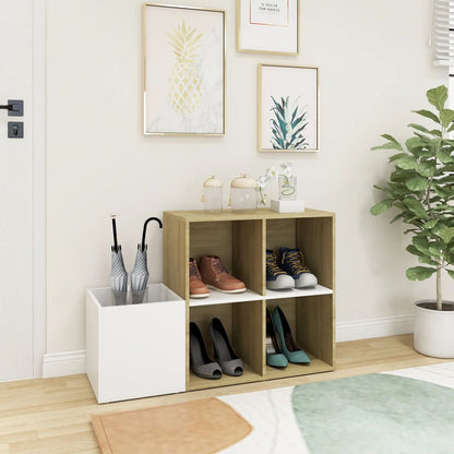 Opbergkast 05X35,5X70 Cm Spaanplaat Kleurig Wit en sonoma eiken