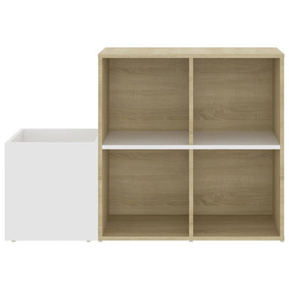 Opbergkast 05X35,5X70 Cm Spaanplaat Kleurig Wit en sonoma eiken