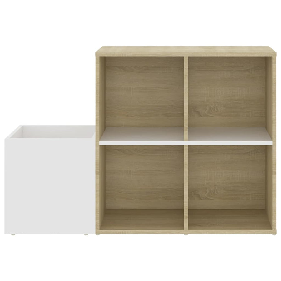 Opbergkast 05X35,5X70 Cm Spaanplaat Kleurig Wit en sonoma eiken