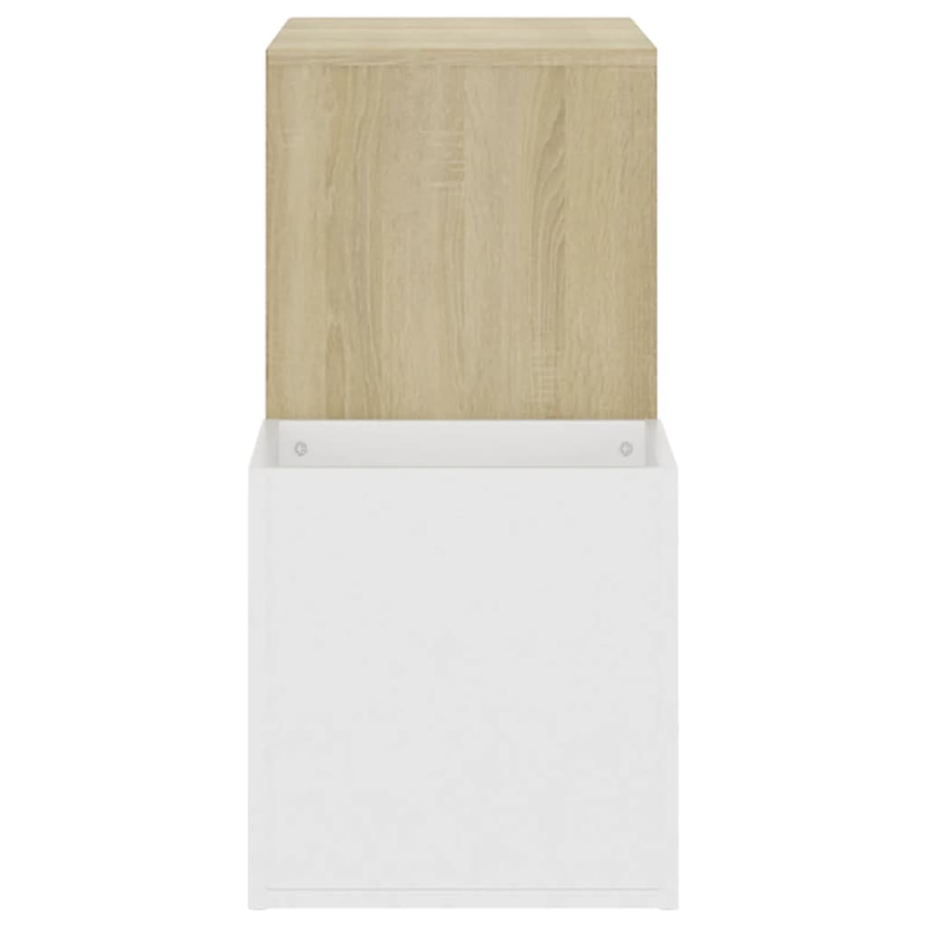 Opbergkast 05X35,5X70 Cm Spaanplaat Kleurig Wit en sonoma eiken