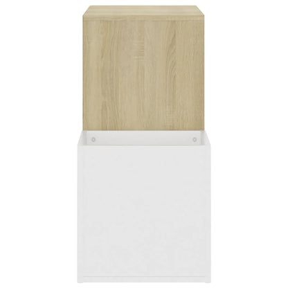 Opbergkast 05X35,5X70 Cm Spaanplaat Kleurig Wit en sonoma eiken