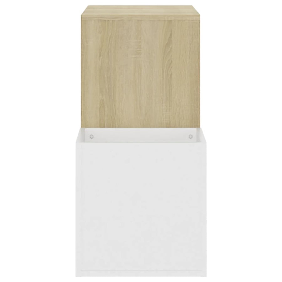 Opbergkast 05X35,5X70 Cm Spaanplaat Kleurig Wit en sonoma eiken