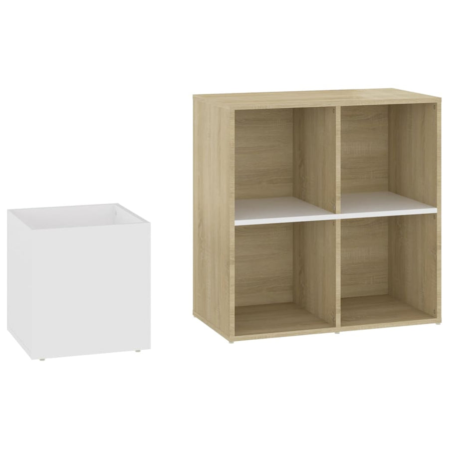 Opbergkast 05X35,5X70 Cm Spaanplaat Kleurig Wit en sonoma eiken