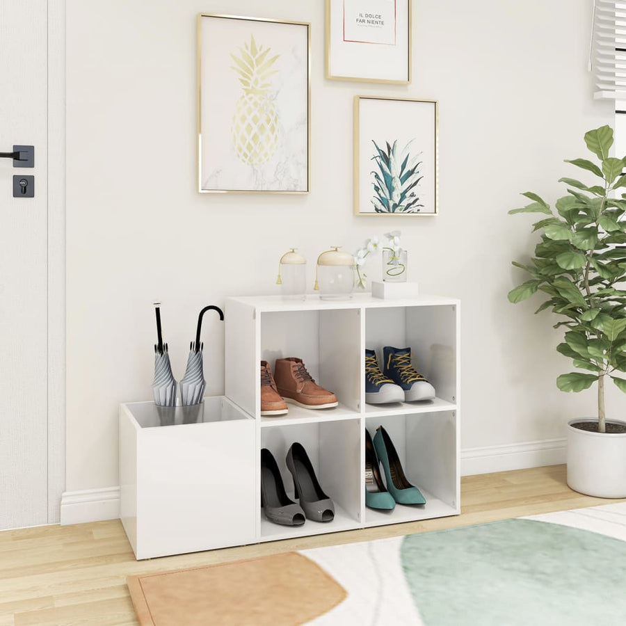 Opbergkast 05X35,5X70 Cm Spaanplaat Hoogglans wit