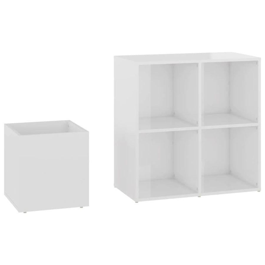Opbergkast 05X35,5X70 Cm Spaanplaat Hoogglans wit