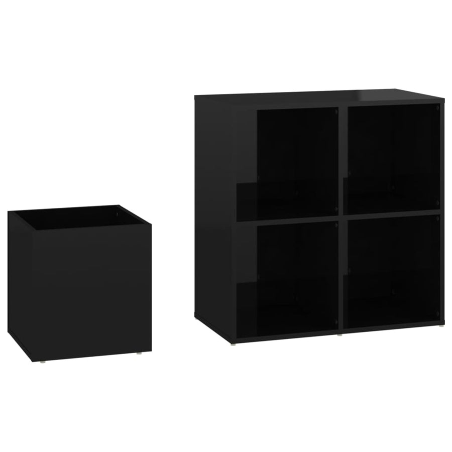 Opbergkast 05X35,5X70 Cm Spaanplaat Hoogglans zwart