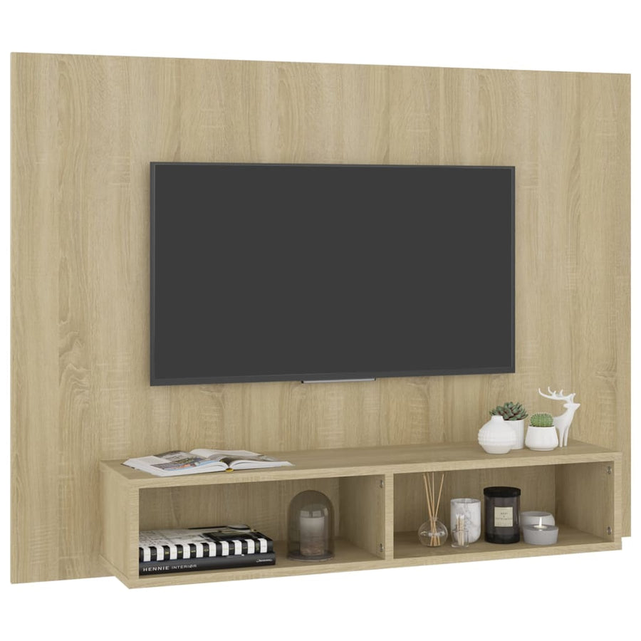 Tv-Wandmeubel 120X23,5X90 Cm Bewerkt Hout Kleurig Sonoma eiken