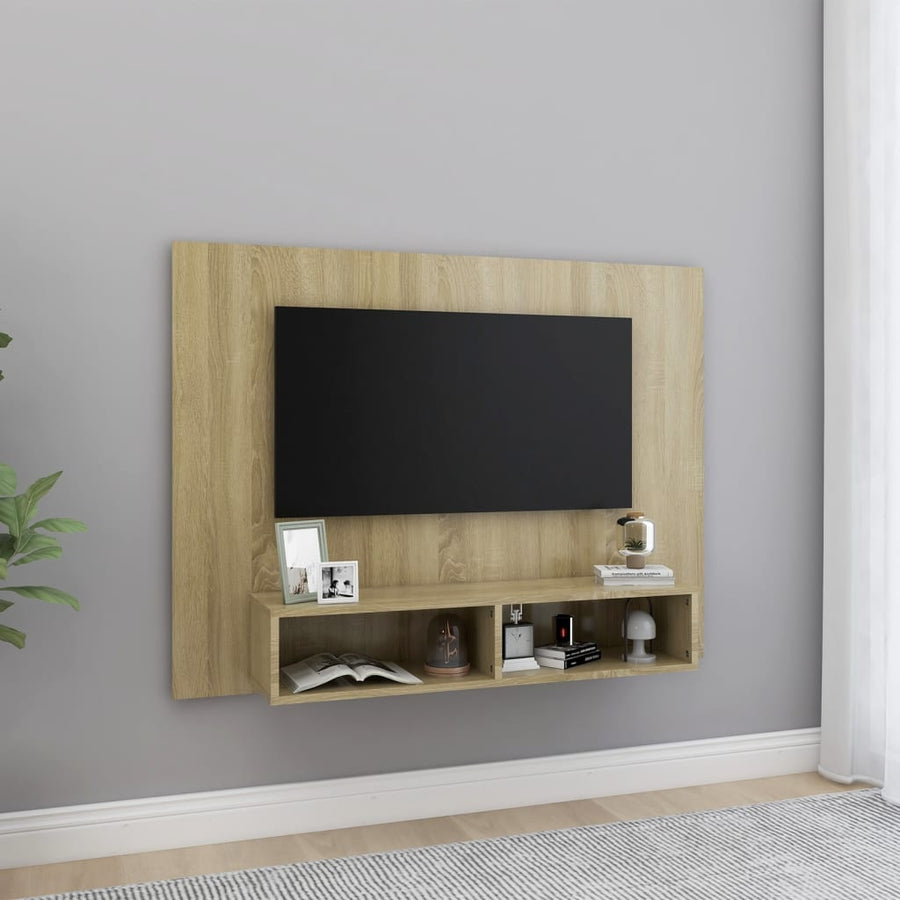 Tv-Wandmeubel 120X23,5X90 Cm Bewerkt Hout Kleurig Sonoma eiken