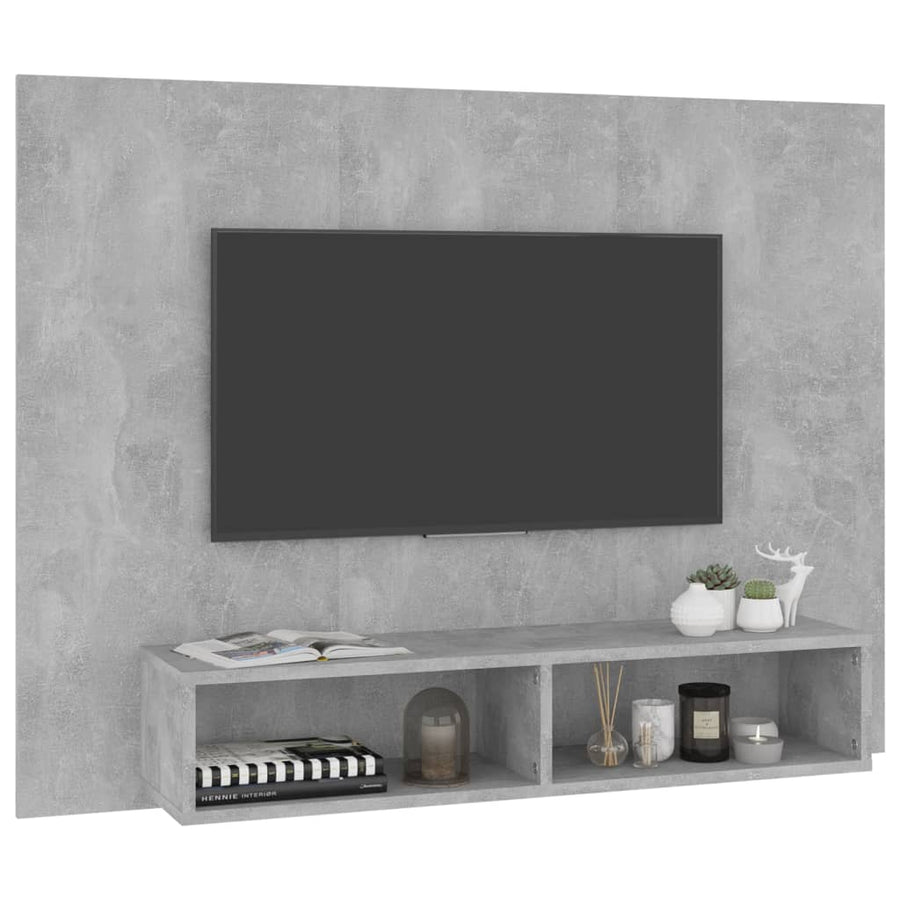Tv-Wandmeubel 120X23,5X90 Cm Spaanplaat Betongrijs