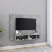 Tv-wandmeubel 120x23,5x90 cm spaanplaat betongrijs
