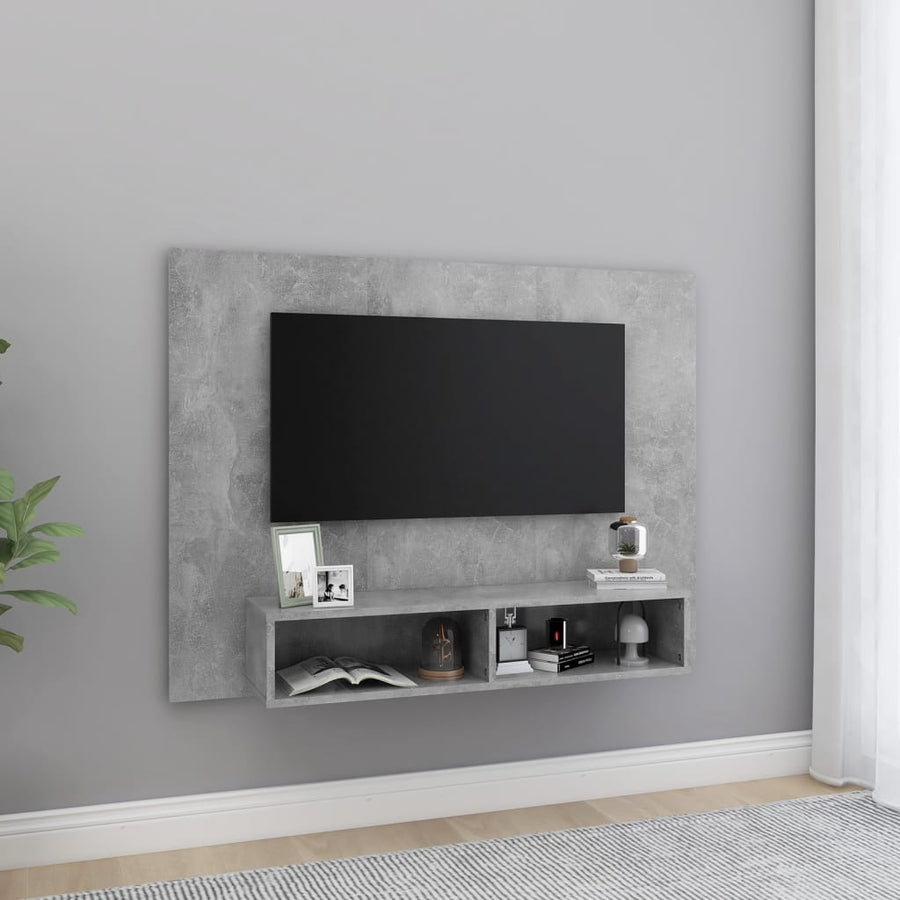 Tv-Wandmeubel 120X23,5X90 Cm Spaanplaat Betongrijs