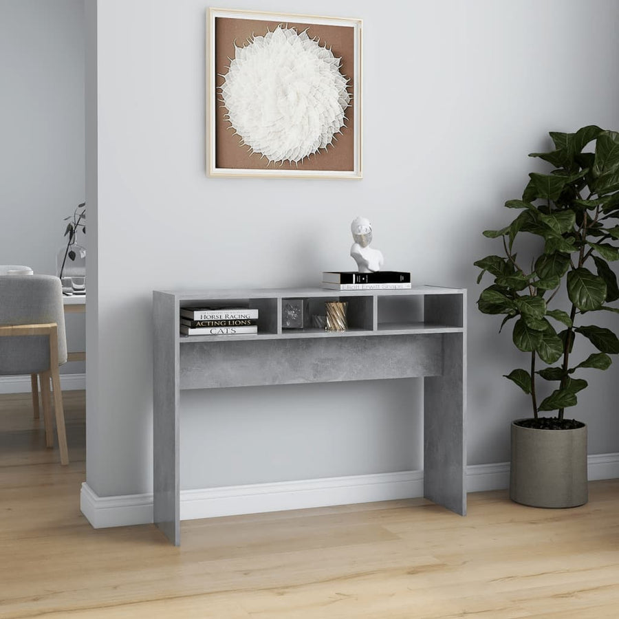 Wandtafel 105x30x80 cm spaanplaat betongrijs Betongrijs
