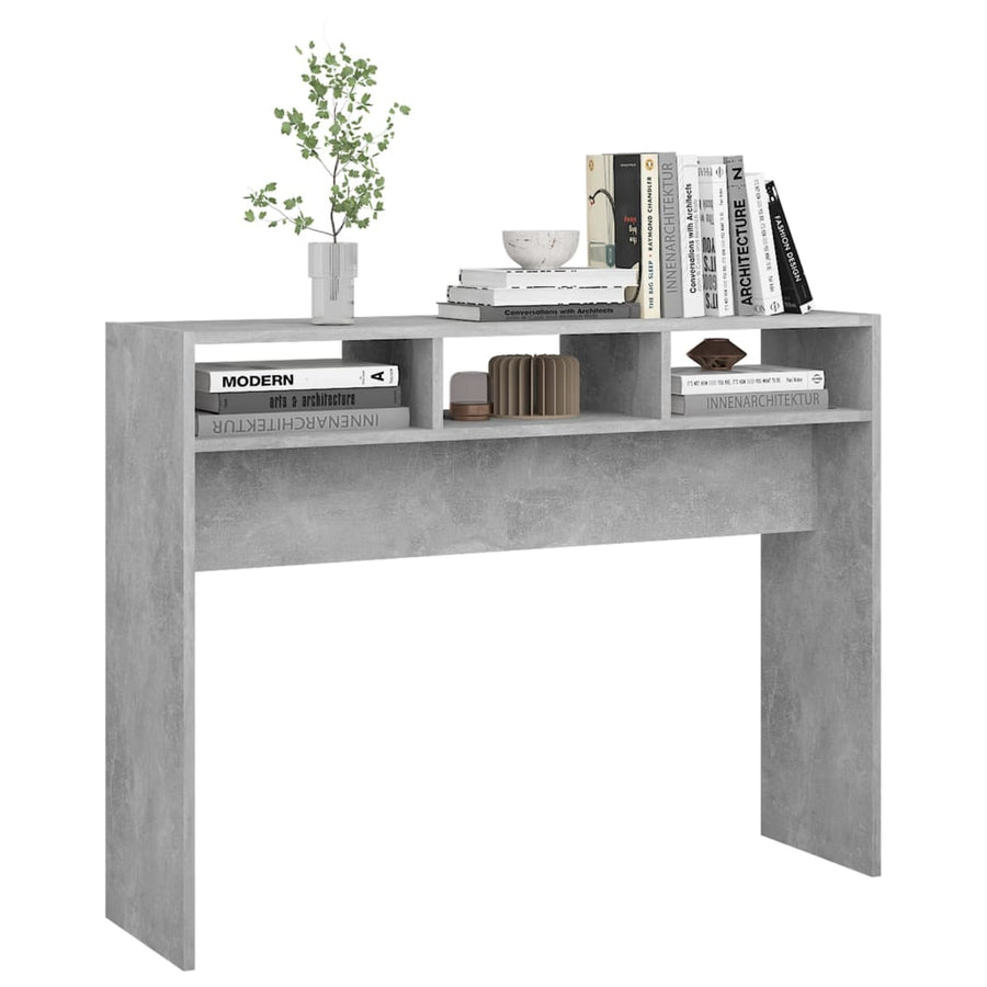 Wandtafel 105x30x80 cm spaanplaat betongrijs Betongrijs