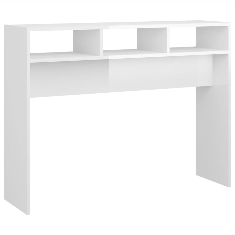 Wandtafel 105x30x80 cm spaanplaat hoogglans wit Hoogglans wit