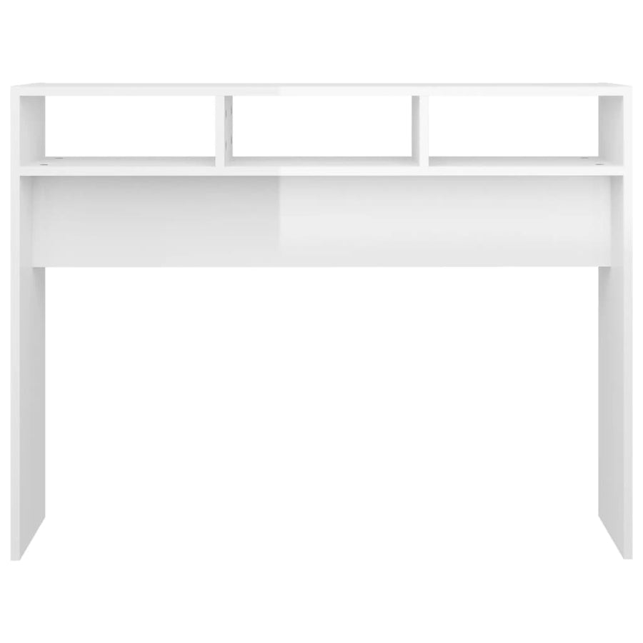 Wandtafel 105x30x80 cm spaanplaat hoogglans wit Hoogglans wit