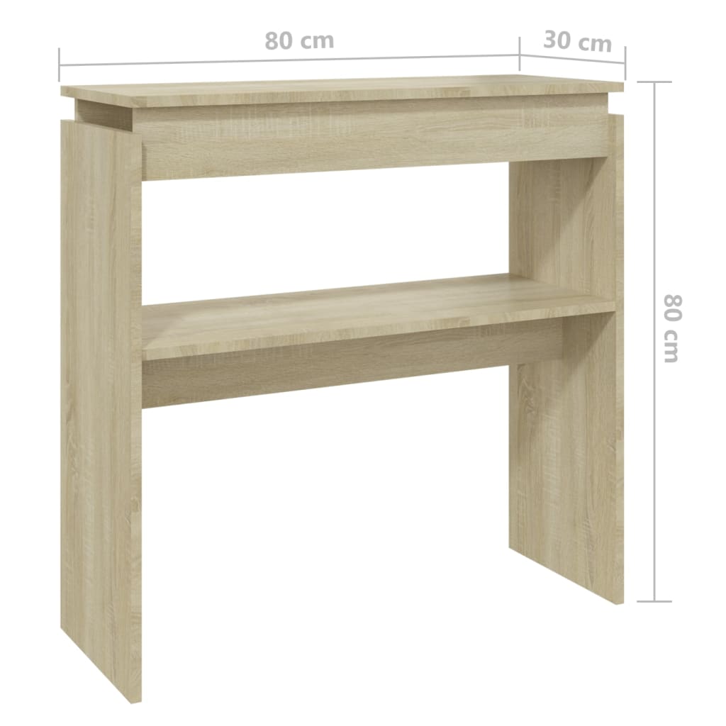 Wandtafel 80X30X80 Cm Spaanplaat Kleurig Sonoma eiken