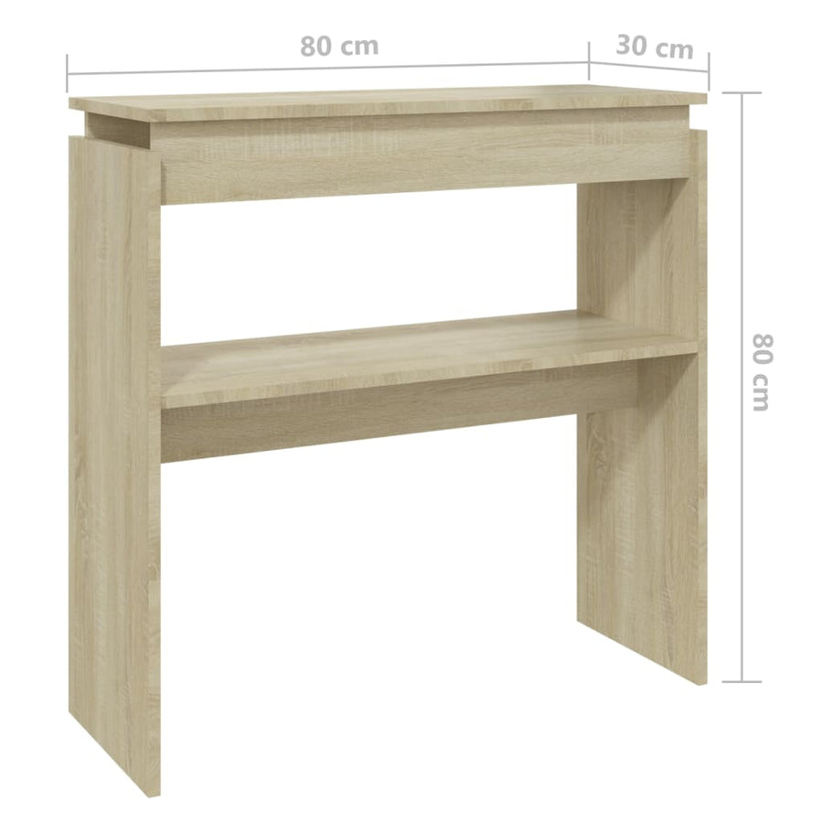 Wandtafel 80X30X80 Cm Spaanplaat Kleurig Sonoma eiken