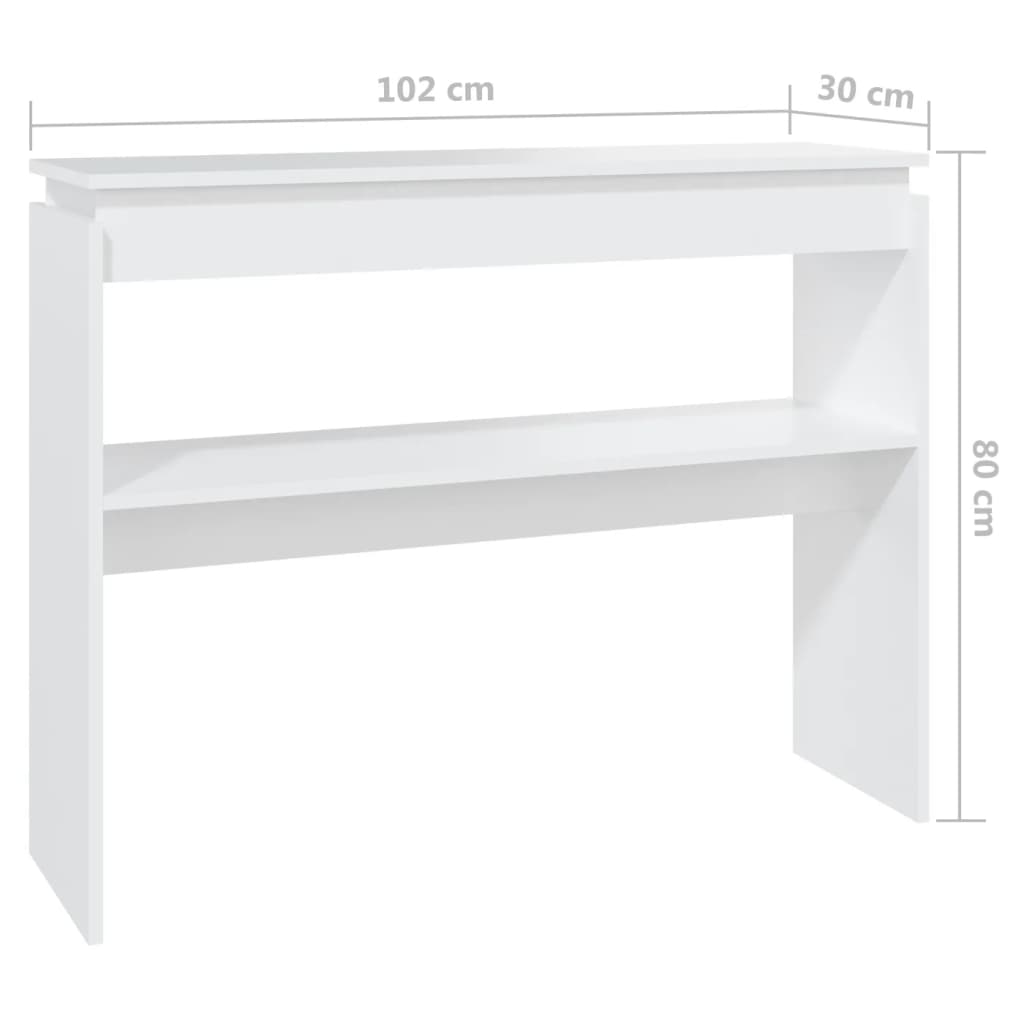 Wandtafel 02X30X80 Cm Spaanplaat Wit
