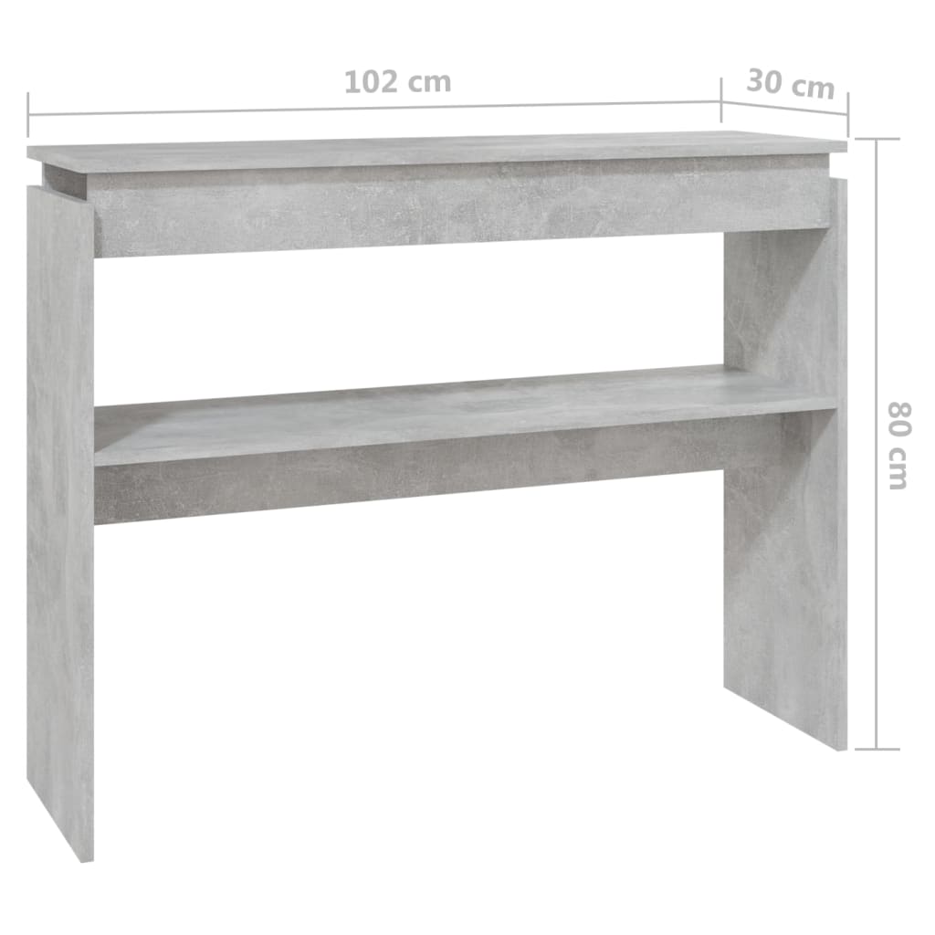 Wandtafel 02X30X80 Cm Spaanplaat Betongrijs